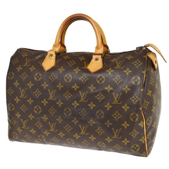 LOUIS VUITTON Speedy 35 Travel Hand Bag Monogram Leather Brown - Picture 1 of 16